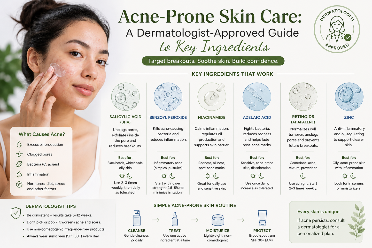 Acne-Prone Skin Care: A Dermatologist-Approved Guide to Key Ingredients